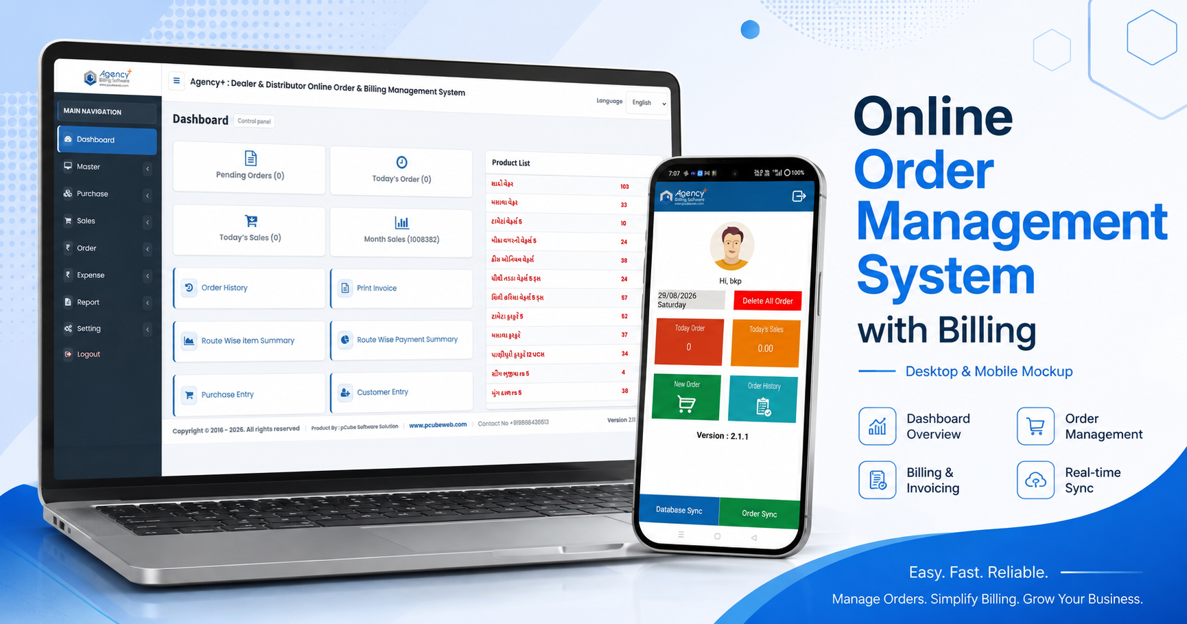 Agency Plus order and billing dashboard