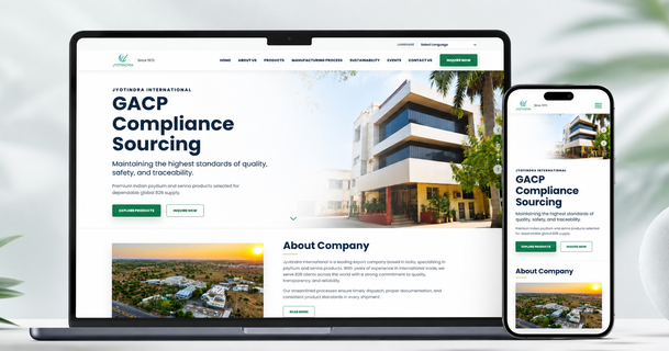 Jyotindra International custom corporate website